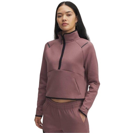Under Armour Dames-fleece-sweatshirt met kwartritssluiting uit de Unstoppable-collectie (Maroon) - Image 2