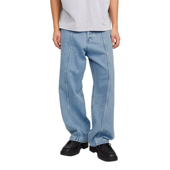 Jack And Jones Mens Denim Relaxed Wide Leg Jeans (Blue Denim) - Image 6