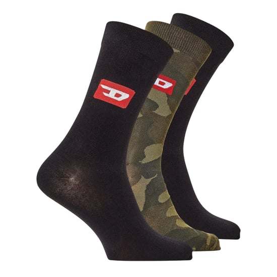 Diesel Camouflage-korte sokken voor heren (set van 3) (Zwart) - Image 1