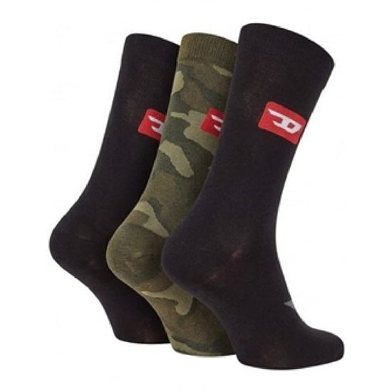Diesel Camouflage-korte sokken voor heren (set van 3) (Zwart) - Image 2