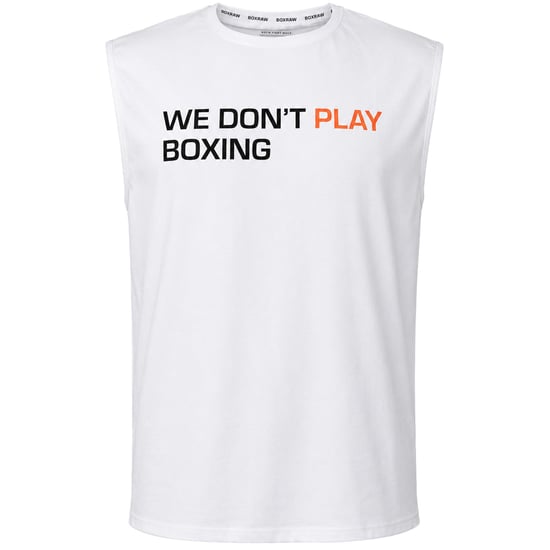 BoxRaw We Don't Play Boxing Mens White Muscle Vest - Image 1