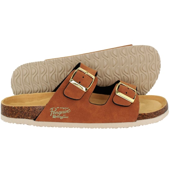 Penguin Port 2 Womens Tan Sliders - Image 5