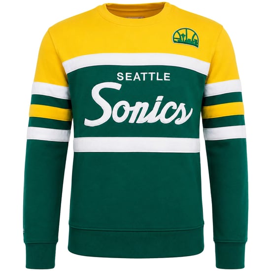Mitchell & Ness NBA Seattle Supersonics Head Coach Mens Green Sweater - Image 1