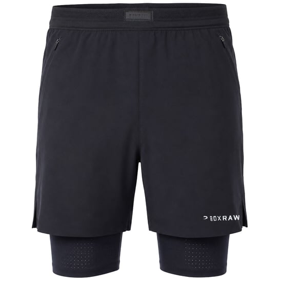 BoxRaw Sparring Club 2in1 Mens Black Shorts - Image 1