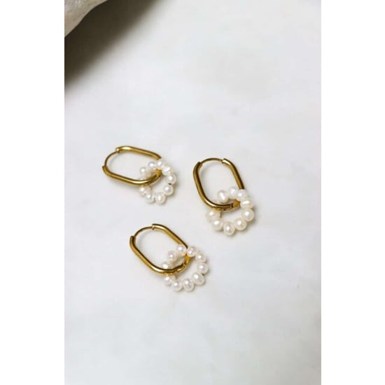 Label Kiki Oval pearl hoop - Image 5