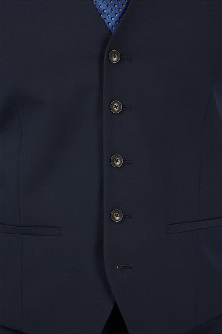 Single Breasted Sleeveless Five Button V-neck Regular Waistcoat in Navy - Image 3