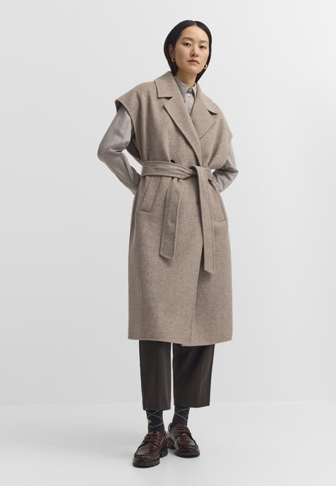 Bugatti Damen Vest Doubleface wolmix met riem - Image 3