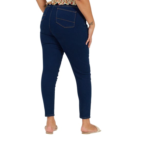 Brave Soul High Rise Skinny Jeans för dam och dam (Mellanblått) - Image 3