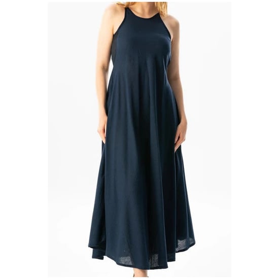 Gauni refu la Sima la Kiangazi katika kitambaa cha Strappy Şile, Navy Blue LCVT - Image 2