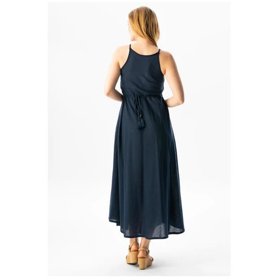 Gauni refu la Sima la Kiangazi katika kitambaa cha Strappy Şile, Navy Blue LCVT - Image 5