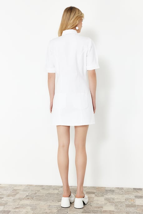 Unifarben Midi Korta Casual Klänningar i Regular Fit för Dam - Image 5