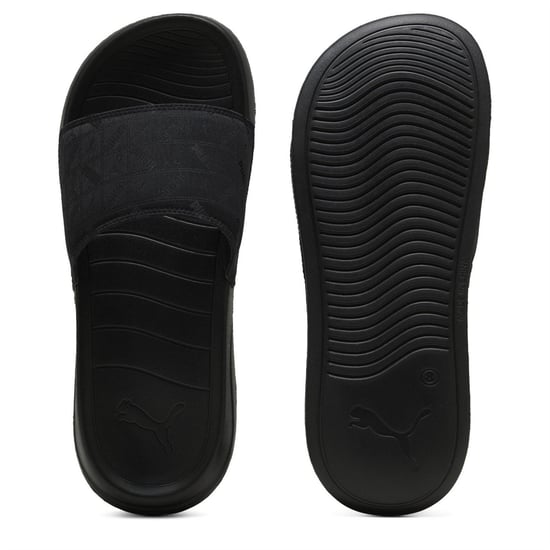 Men's Puma Popcat 20 Embedded Pool Sliders in Puma Black-Pu - Image 2