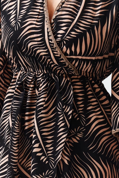 Damesjurken in Ethno-Muster stijl, midi-lengte, korte lengte, normale pasvorm - Image 4