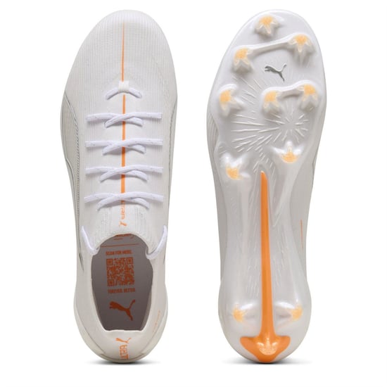Men's Puma 5 Ultimate Adults Firm Ground Football Boots in White - Image 3