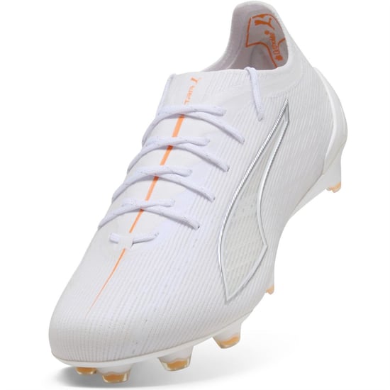 Men's Puma 5 Ultimate Adults Firm Ground Football Boots in White - Image 6