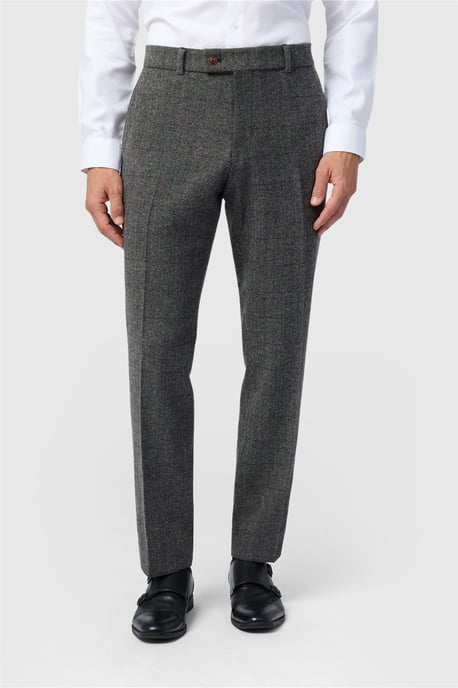 Flat Fronted Tailored Suit Trousers in Charcoal - Image 1