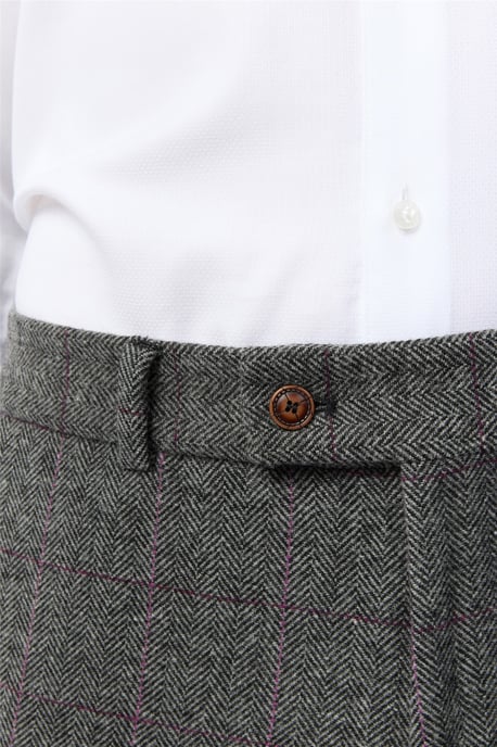 Flat Fronted Tailored Suit Trousers in Charcoal - Image 2