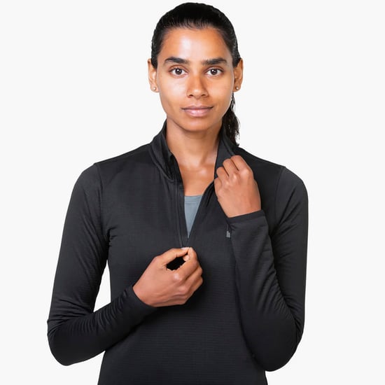 Damer Fleece Halvdraget Topp med Tummloopar Vinter Vandring Kläder - Image 4