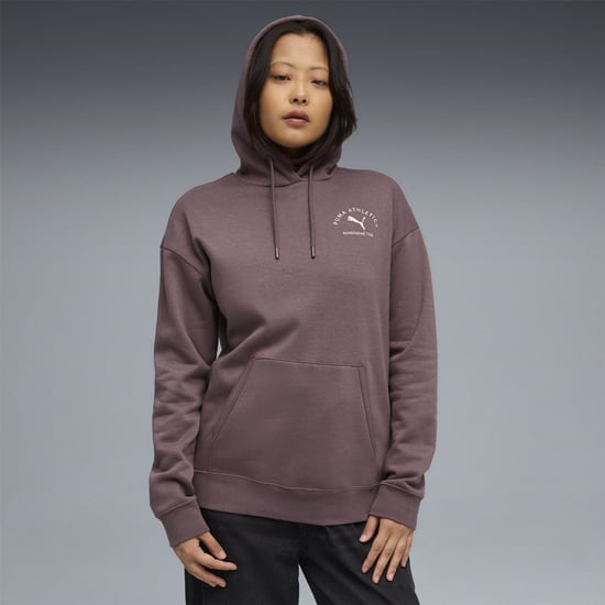 Women's Puma Class Relaxed Overhead Tech Fleece Hoodie in Raisin - Image 3