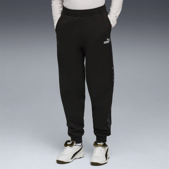 Boys Puma Kids Graphic Animal High Waist Fleece Jogger in Puma Black - Image 3