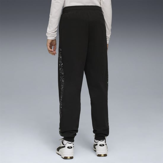 Boys Puma Kids Graphic Animal High Waist Fleece Jogger in Puma Black - Image 4