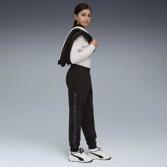 Boys Puma Kids Graphic Animal High Waist Fleece Jogger in Puma Black - Image 5