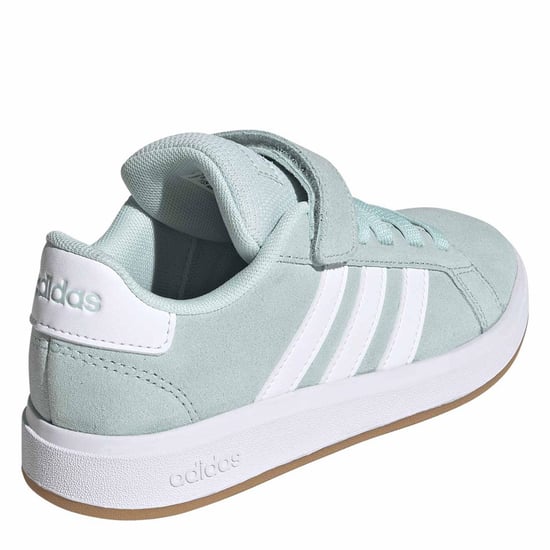 Boys adidas Grand Court Trainers in Halo Mint/Ftwr - Image 4