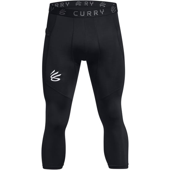 Men's Under Armour Curry Solid Compression Fit Shapewear Leggings in Black - Image 1