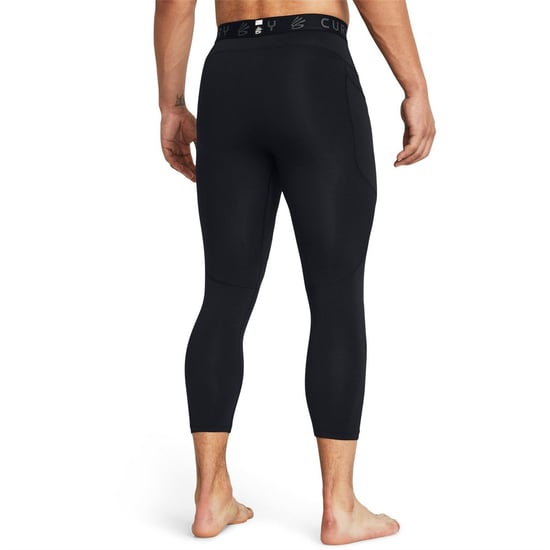 Men's Under Armour Curry Solid Compression Fit Shapewear Leggings in Black - Image 4