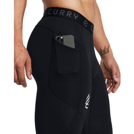 Men's Under Armour Curry Solid Compression Fit Shapewear Leggings in Black - Image 5