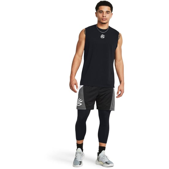 Men's Under Armour Curry Solid Compression Fit Shapewear Leggings in Black - Image 6