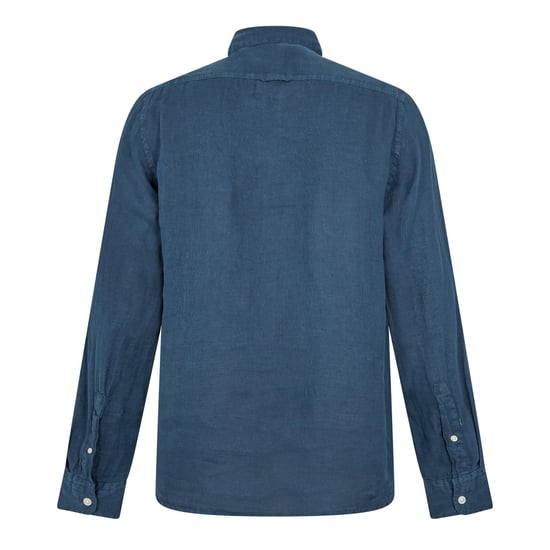 Men's Woolrich Wool Linen Shirt in Aviation - Image 2