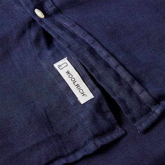 Men's Woolrich Wool Linen Shirt in Dream Blue - Image 3