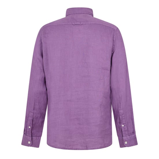 Men's Woolrich Wool Linen Shirt in Grapeade - Image 2