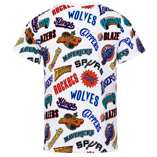 Mitchell & Ness All Over Western Team Logo Mens White T-Shirt - Image 2
