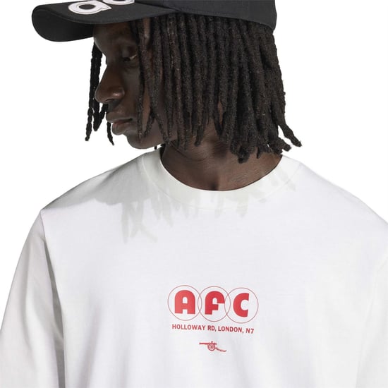 Men's adidas Arsenal FC Seasonal Graphic T- Shirt in White - Image 4