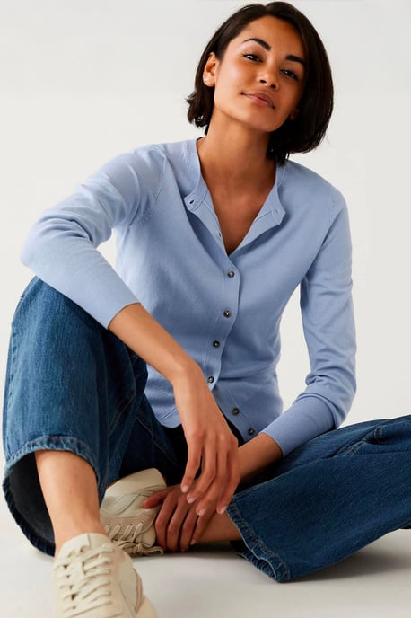 Round Neck Button Down Cardigan - Image 1