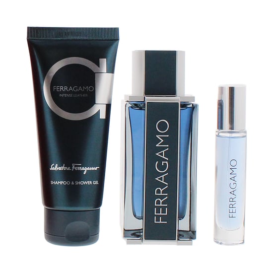 Salvatore Ferragamo Intense Leather Eau de Parfum 100ml, EDP 10ml + Shower Gel 100ml Gift Set for Him - Image 2