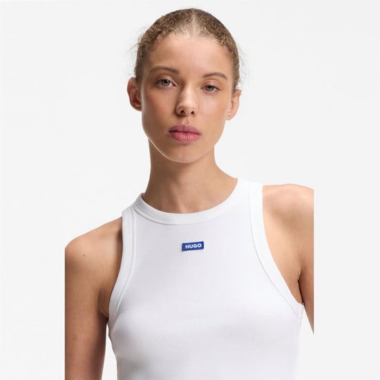 Women's Hugo Baby Tank in White - Image 4