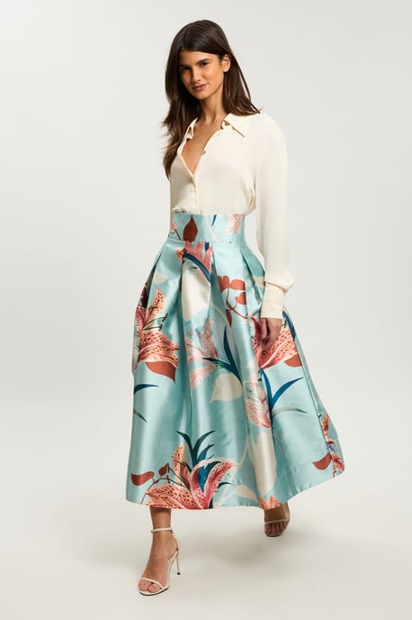 Petite Lilly Twill Woven Prom Skirt - Image 1
