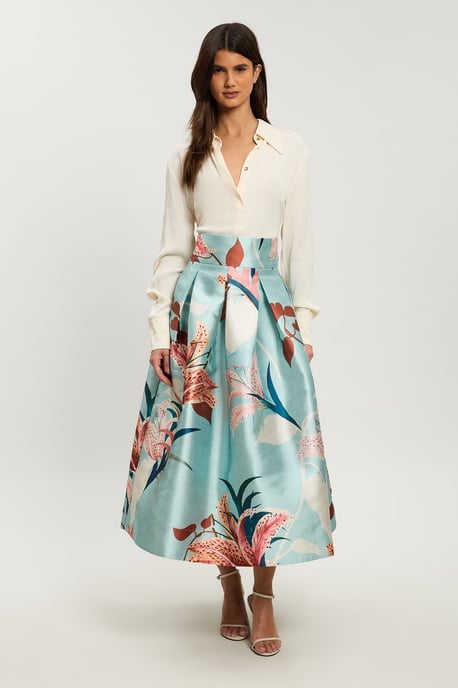 Petite Lilly Twill Woven Prom Skirt - Image 4