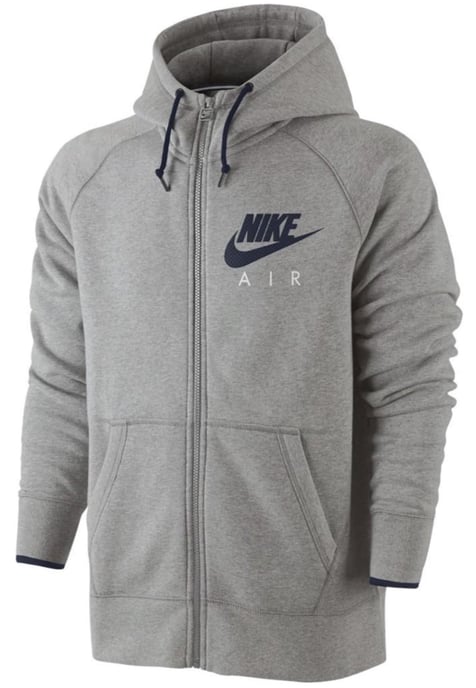 Nike Air Fleece Full Zip Heritage Hoodie in Grey - Image 3