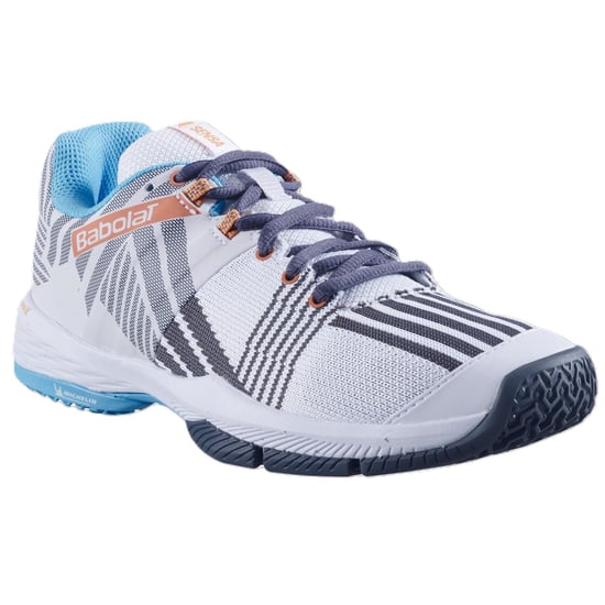 Women's Babolat Sensa Padel Trainers in White/Sunset - Image 3
