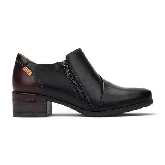 Pikolinos dames zwarte leren schoenen met lage hak - Malaga - Image 1