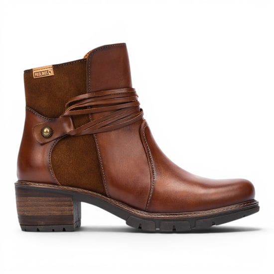 Pikolinos Women’s Brown Leather Zipped Heel Ankle Boots - San Sebastia - Image 1