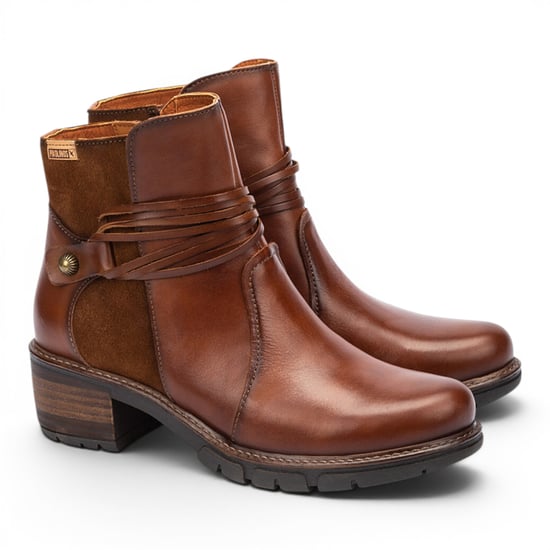 Pikolinos Women’s Brown Leather Zipped Heel Ankle Boots - San Sebastia - Image 3