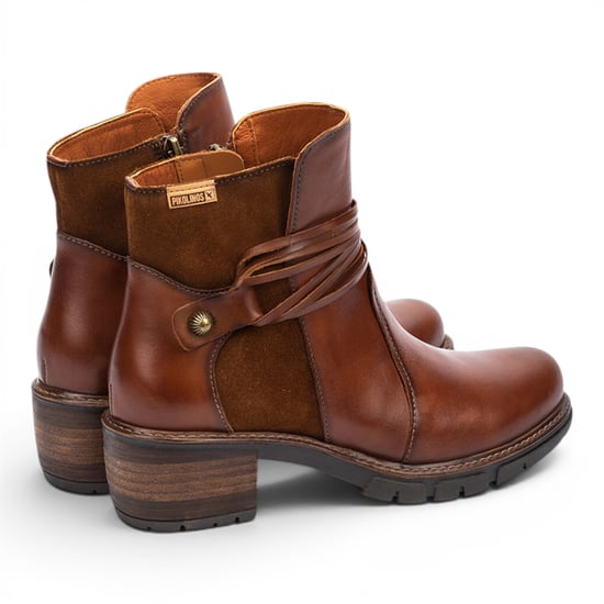 Pikolinos Women’s Brown Leather Zipped Heel Ankle Boots - San Sebastia - Image 4