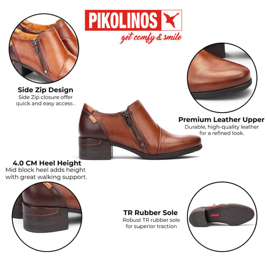 Pikolinos bruine leren schoenen met lage hak voor vrouwen - Malaga - Image 2