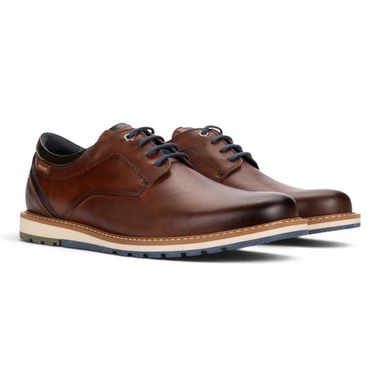Pikolinos Men's Brown Leather Lace-Up Smart Shoes - Berna - Image 3