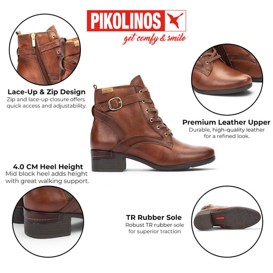 Pikolinos bruine leren veterschoenen voor vrouwen - Malaga - Image 2